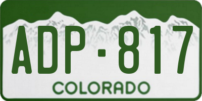 CO license plate ADP817