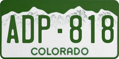CO license plate ADP818