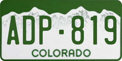 CO license plate ADP819