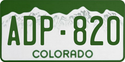 CO license plate ADP820