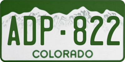 CO license plate ADP822