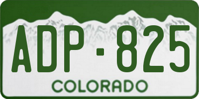 CO license plate ADP825