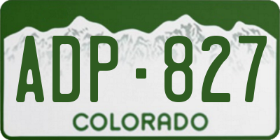 CO license plate ADP827