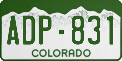 CO license plate ADP831