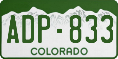 CO license plate ADP833