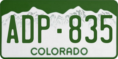 CO license plate ADP835