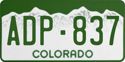 CO license plate ADP837
