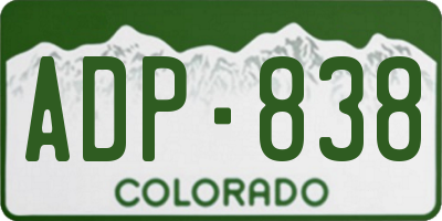 CO license plate ADP838