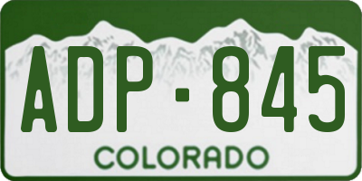CO license plate ADP845