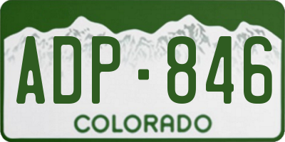 CO license plate ADP846