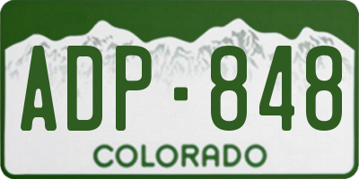 CO license plate ADP848