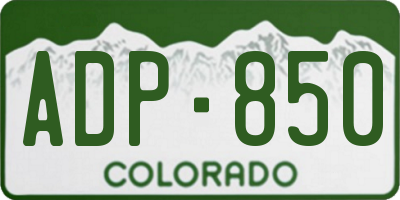 CO license plate ADP850
