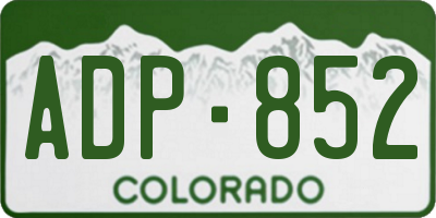 CO license plate ADP852