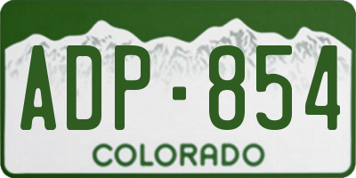 CO license plate ADP854