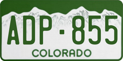 CO license plate ADP855
