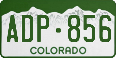CO license plate ADP856