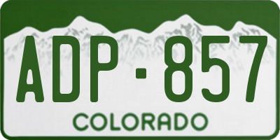 CO license plate ADP857