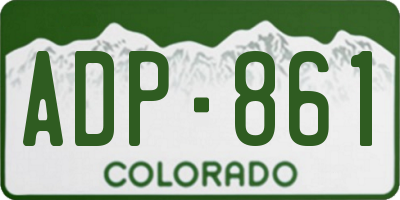CO license plate ADP861
