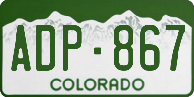 CO license plate ADP867