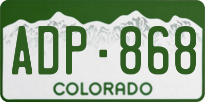 CO license plate ADP868