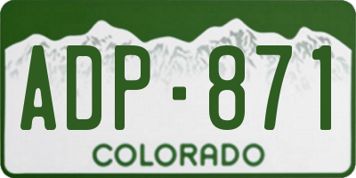 CO license plate ADP871