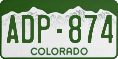 CO license plate ADP874