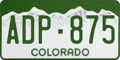 CO license plate ADP875