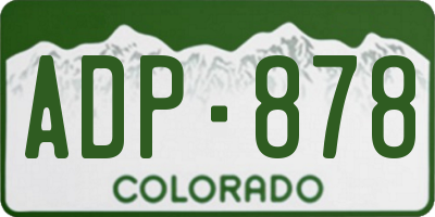 CO license plate ADP878