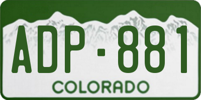 CO license plate ADP881