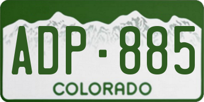 CO license plate ADP885