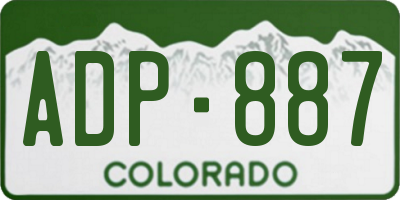 CO license plate ADP887