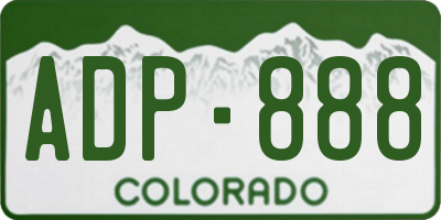 CO license plate ADP888
