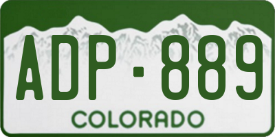 CO license plate ADP889