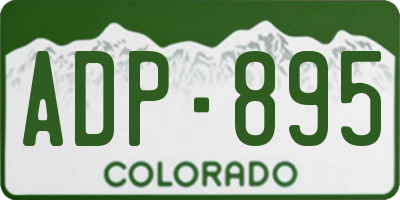 CO license plate ADP895