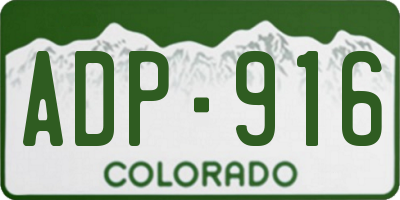 CO license plate ADP916