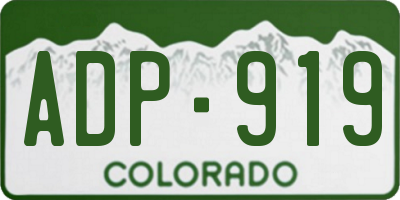CO license plate ADP919