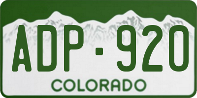 CO license plate ADP920