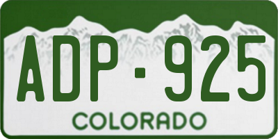 CO license plate ADP925
