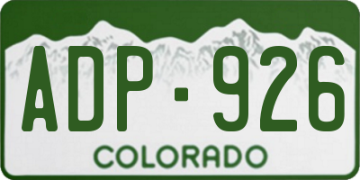 CO license plate ADP926