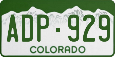 CO license plate ADP929