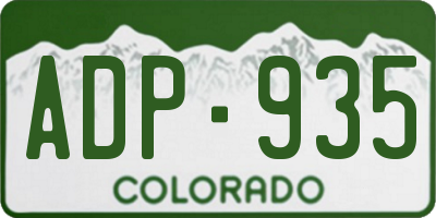 CO license plate ADP935