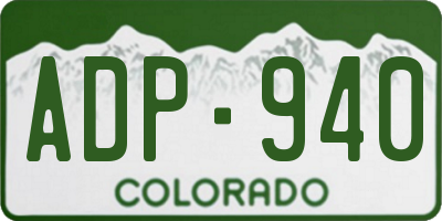 CO license plate ADP940