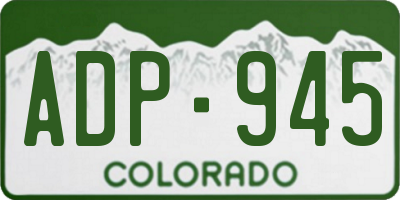 CO license plate ADP945