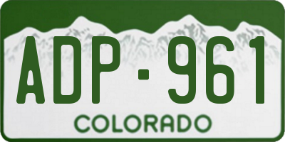 CO license plate ADP961