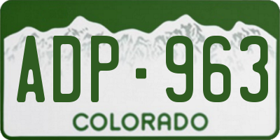 CO license plate ADP963
