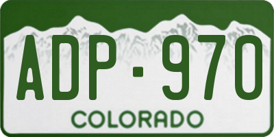 CO license plate ADP970