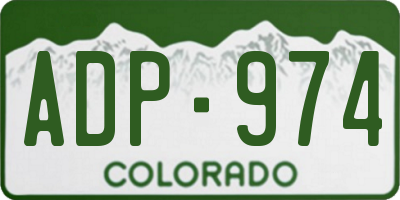 CO license plate ADP974