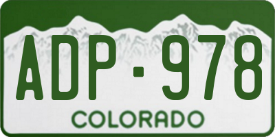 CO license plate ADP978