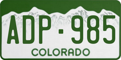 CO license plate ADP985