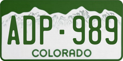 CO license plate ADP989
